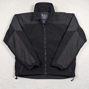 5.11 Tactical Fleece Jacket Mens Medium Black Full Zip Utility Coat Denali Style